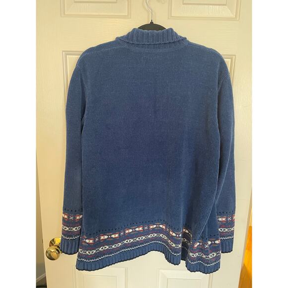 Vintage Victoria Jones Womens XL Knit Open Cardigen Grandmacore Blue Small Flaw - Picture 2 of 10